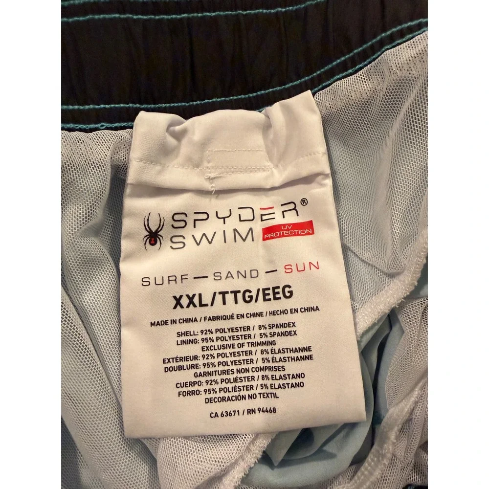 Spyder Swim Mens XXL Blue Tie Dye Board Shorts UV Protection Mesh Lined Trunks